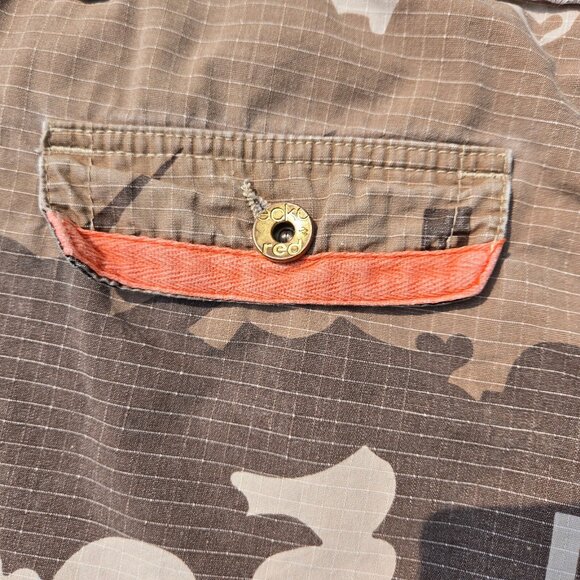 Y2K Ecko Red Camouflage Cargo Shorts With Zippers Size 7 Brown Orange Utility - Picture 9 of 9